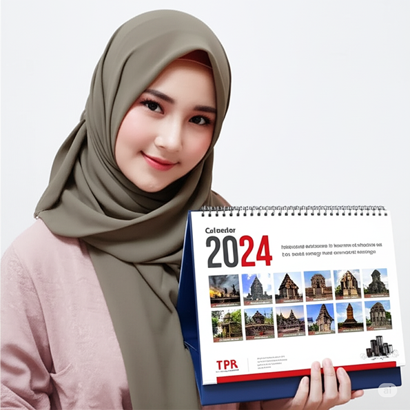 staff berhijab kalender meja